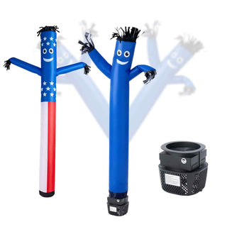 Inflatable Tube Man with Blower, 6 ft Tall, Wacky Waving Wind Flying Inflatable Dancing Tube Guy with 1/15 HP IPX3 Waterproof Blower Fan, for Outdoor Advertising Business Store Party Decoration