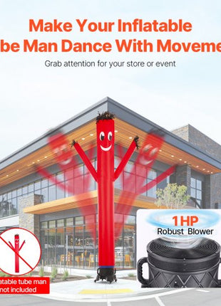Inflatable Tube Man Blower, 1 HP, Blower Fan for Wacky Waving Inflatable Tube Guy, PP Shell, IPX3 Waterproof, Fits 18" Diameter Outdoor Inflatable Wind Flying Tube Man(No Inflatable)