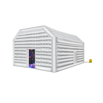 Inflatable Nightclub, 26.2 x 19.7 x 13.1 Ft, Blow up Party Tent with 1100W Blower, Large Inflatable Night Club Tent for Adults, Easy Setup Inflatable House Air Cube for Wedding Birthday White