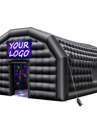 Inflatable Nightclub, 29.5 x 19.7 x 13.1 ft Inflatable Party Tent with 1100W Blower & Sandbag, Ventilated Blow up Night Club with 2 Windows, Air Cube House for Event Birthday Wedding Party