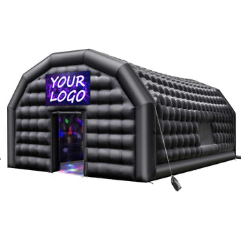 Inflatable Nightclub, 29.5 x 19.7 x 13.1 ft Inflatable Party Tent with 1100W Blower & Sandbag, Ventilated Blow up Night Club with 2 Windows, Air Cube House for Event Birthday Wedding Party