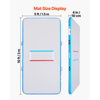 10x5 ft Wrestling Mat Inflatable, Martial Arts Thick Mat for Outdoor Indoor Home Gym Exercise, PVC Foldable Training Mats with 600W Air Pump, for Gymnastics Tatami Jiu Jitsu BJJ MMA Judo, Gray
