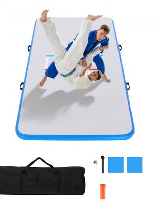 10x5 ft Wrestling Mat Inflatable, Martial Arts Thick Mat for Outdoor Indoor Home Gym Exercise, PVC Foldable Training Mats with 600W Air Pump, for Gymnastics Tatami Jiu Jitsu BJJ MMA Judo, Gray