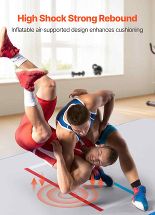 10x5 ft Wrestling Mat Inflatable, Martial Arts Thick Mat for Outdoor Indoor Home Gym Exercise, PVC Foldable Training Mats with 600W Air Pump, for Gymnastics Tatami Jiu Jitsu BJJ MMA Judo, Gray