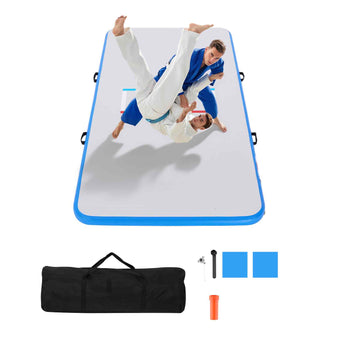 10x5 ft Wrestling Mat Inflatable, Martial Arts Thick Mat for Outdoor Indoor Home Gym Exercise, PVC Foldable Training Mats with 600W Air Pump, for Gymnastics Tatami Jiu Jitsu BJJ MMA Judo, Gray