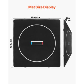 13x13 ft Wrestling Mat Inflatable, Martial Arts Thick Mat for Home Gym Exercise, PVC Foldable Training Mats with Circles and 600W Air Pump, for Gymnastics, Tatami, Jiu Jitsu BJJ MMA Judo, Black