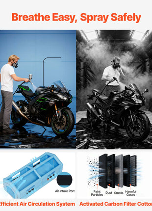 Inflatable Paint Booth, 39.37 x 16.40 x 13.12 ft, Inflatable Spray Booth with 950W+1100W Blowers, Air Filter System, Triangular Roof, for Painting Car, Truck, Furniture, Automotive Sheet Metal