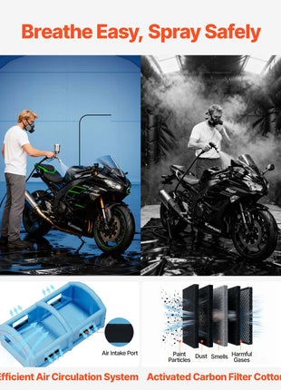 Inflatable Paint Booth, 32.81 x 19.69 x 13.12 ft, Inflatable Spray Booth with 950W and 1100W Blowers and Air Filter System, Round Roof, for Painting Car, Truck, Furniture, Automotive Sheet Metal