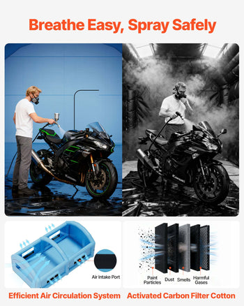 Inflatable Paint Booth, 32.81 x 19.69 x 13.12 ft, Inflatable Spray Booth with 950W and 1100W Blowers and Air Filter System, Round Roof, for Painting Car, Truck, Furniture, Automotive Sheet Metal