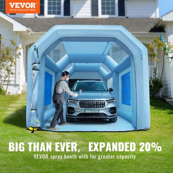20x10x8ft Inflatable Paint Booth, Inflatable Spray Booth, High Powerful 480W+750W Blowers Spray Booth Tent, Car Paint Tent Air Filter System for Car Parking Tent Workstation Motorcycle Garage
