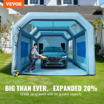 23x13x8.5ft Inflatable Paint Booth, Inflatable Spray Booth, High Powerful 480W+750W Blowers Spray Booth Tent, Car Paint Tent Air Filter System for Car Parking Tent Workstation Motorcycle Garage