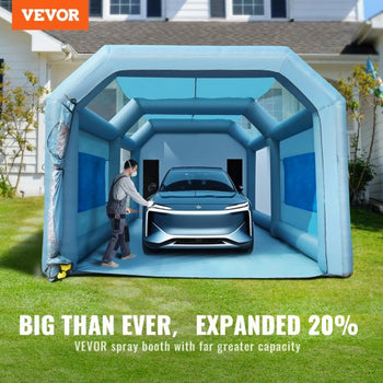 26x15x11ft Inflatable Paint Booth, Inflatable Spray Booth, High Powerful 750W+950W Blowers Spray Booth Tent, Car Paint Tent Air Filter System for Car Parking Tent Workstation Motorcycle Garage