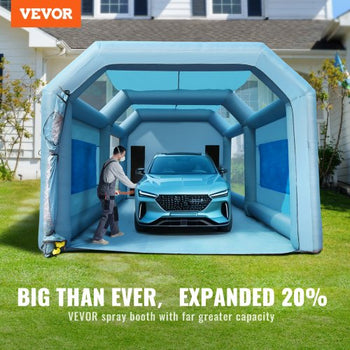 28x16x11ft Inflatable Paint Booth, Inflatable Spray Booth, High Powerful 750W+950W Blowers Spray Booth Tent, Car Paint Tent Air Filter System for Car Parking Tent Workstation Motorcycle Garage