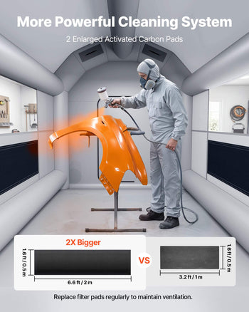 Inflatable Paint Booth, 13 x 10 x 9 ft, Portable Spray Booth with 750W Powerful Blower and Large Filter Cotton, Arched Roof Blow Up Painting Tent for Bike, Motorcycle, and Furniture, Gray
