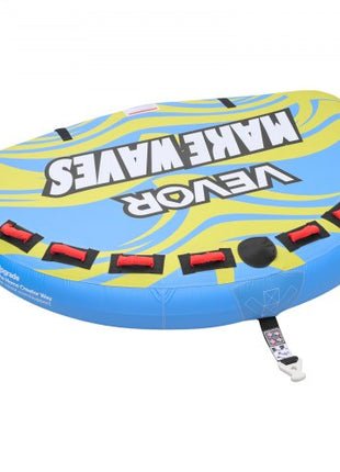 Towable Tube for Boating, 4 Riders Inflatable Boat Tubes and Towables, 680 lbs Capacity Water Sport Towable Tube for Boat to Pull - with Fins, Full Nylon Cover, Padded Handles & Safety Valve