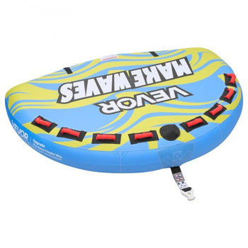 Towable Tube for Boating, 4 Riders Inflatable Boat Tubes and Towables, 680 lbs Capacity Water Sport Towable Tube for Boat to Pull - with Fins, Full Nylon Cover, Padded Handles & Safety Valve