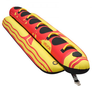 Towable Tubes for Boating, 5 Riders Inflatable Boat Tubes and Towables, 850 lbs Capacity Water Sport Tube for Boat to Pull - with Full Nylon Cover, Padded Grip Handles & Safety Valve