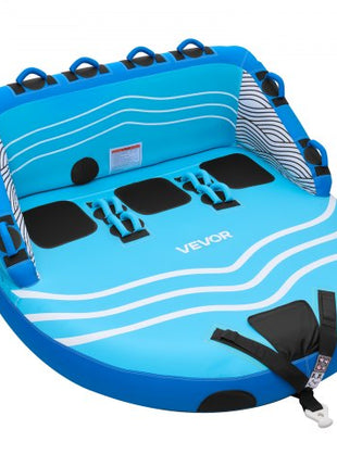 Towable Tubes for Boating, 3-Rider Inflatable Towable Tube for Boat to Pull, 510 lbs Capacity Water Sports Boating Tubes - with Full Nylon Cover, Dual Tow Points, Safety Valve & Padded Handles