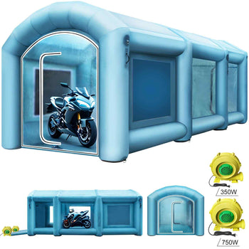 Inflatable Spray Booth Car Paint Tent 20 x 10 x 8 ft w/Filter & 2 Blowers
