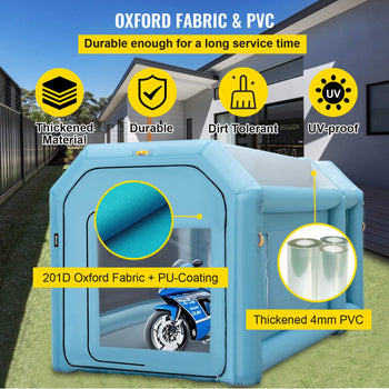 Portable Inflatable Paint Booth, 13 x 8 x 8ft Inflatable Spray Booth, Car Paint Tent with Air Filter System & 2 Blowers, Upgraded Blow Up Spray Booth Tent, Auto Paint Workstation Motorcycle Gara