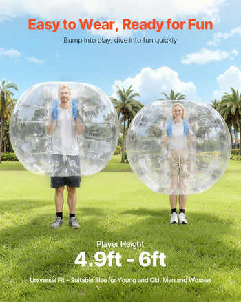 Inflatable Bumper Ball 1-Pack, 5FT/1.5M Body Sumo Zorb Balls for Teen & Adult, 0.8mm Thick PVC Human Hamster Bubble Balls for Outdoor Team Gaming Play, Bumper Bopper Toys for Garden, Yard, Park