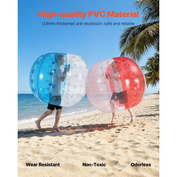 Inflatable Bumper Balls 2-Pack, 5FT/1.5M Body Sumo Zorb Balls for Teen & Adult, 0.8mm Thick PVC Human Hamster Bubble Balls for Outdoor Team Gaming Play, Bumper Bopper Toys for Garden, Yard, Park