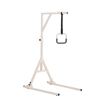 Trapeze Bar for Bed Mobility, Height-Adjustable Bed Trapeze with 2 Casters, 350LBS Weight Capacity Heavy Duty Pull Up Trapeze Bar with Floor Stand for Elderly, Disabled, Bedridden Patients