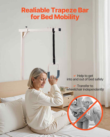 Trapeze Bar for Bed Mobility, Heavy-Duty Steel Free Standing Trapeze Bar 250 LBS Weight Capacity, Hospital Bed Pull Up Assist for Elderly & Disabled, Ideal for Hospitals, Nursing Home, Home Care