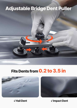 Dent Puller Kit, 60 PCS Paintless Dent Removal Kit with Golden Lifter, Bridge Puller, Rubber Hammer, Glue Gun, Auto Body Hail Damage Repair Remover Tools for Car Refrigerator Door Ding Repair