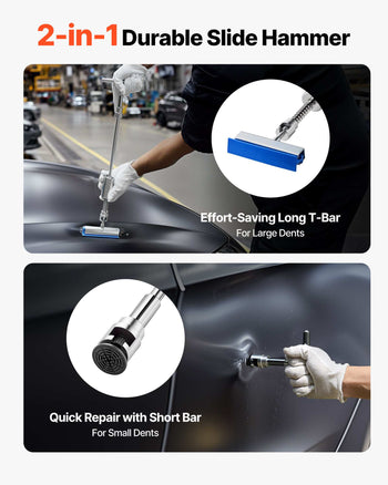 Dent Puller Kit, 100 PCS Paintless Dent Removal Kit with Golden Lifter, Bridge Puller, Slide Hammer T-Bar, Glue Gun, Auto Body Hail Damage Remover Tools for Car Refrigerator Door Ding Repair