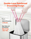 Drawstring Trash Bags, 13 Gallon 110 Count Tall Kitchen Trash Bags, Extra Thick Fresh Scent Garbage Bag, Recyclable Bin Bag with Drawstrings, for Home Kitchen, Office, RV and Camping (White)