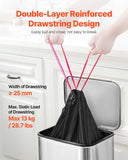 Drawstring Trash Bags, 30 Gallon 50 Count Tall Kitchen Trash Bags, Extra Thick Tough and Durable Garbage Bag, Recyclable Bin Bag with Drawstrings, for Home Kitchen, Office, RV & Camping (Black)