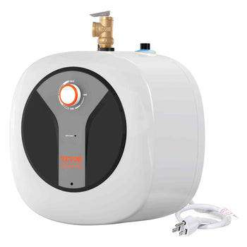 Electric Mini-Tank Water Heater 4-Gallon Tank, 1440W Hot Water Boiler Storage, Safety Temperature Pressure Valve Easy Install, for Kichen Bathroom Restaurant, Shelf Wall Mounted
