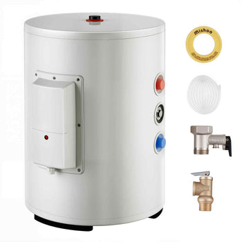 Electric Water Heater, 10 Gallon Tank Instant Hot Water Heater, 1.6Kw Tankless Water Heater w/ LED Display,Knob Control, IPX4 Waterproof Side Connection On Demand Heaters for Shower, Bath
