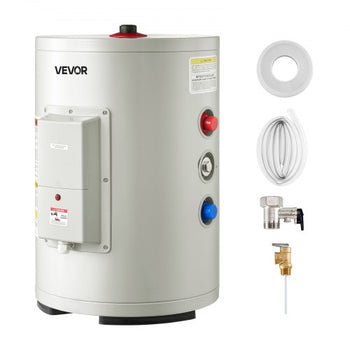6 Gallon Electric Tank Water Heater, 1600W Point-of-Use Hot Water Heater with LED Display, Knob Control, Top Outlet, 120V Storage Design with T&P Valve for Studio Apartments, RVs, Gray
