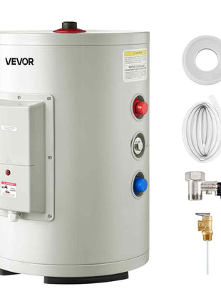 6 Gallon Electric Tank Water Heater, 1600W Point-of-Use Hot Water Heater with LED Display, Knob Control, Top Outlet, 120V Storage Design with T&P Valve for Studio Apartments, RVs, Gray