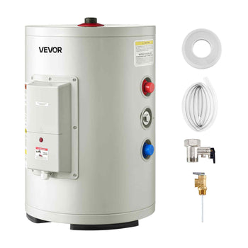 6 Gallon Electric Tank Water Heater, 1600W Point-of-Use Hot Water Heater with LED Display, Knob Control, Top Outlet, 120V Storage Design with T&P Valve for Studio Apartments, RVs, Gray