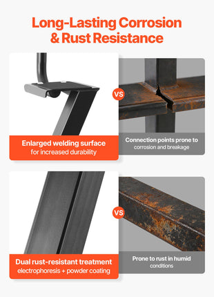 Boat Trailer Steps, 4-Step, Heavy-Duty Boat Trailer Steps with Handle, Non-Slip Surface, 3 Mounting Angle Options, Carbon Steel Ladder Suitable for 3" x 3"/3" x 5"/4" x 4" Frame, Bottom Mounting