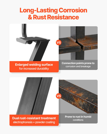Boat Trailer Steps, 4-Step, Heavy-Duty Boat Trailer Steps with Handle, Non-Slip Surface, 3 Mounting Angle Options, Carbon Steel Ladder Suitable for 3" x 3"/3" x 5"/4" x 4" Frame, Bottom Mounting