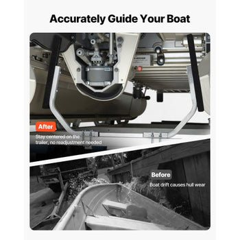 Boat Trailer Guides, 1.2 in Adjustable Width Trailers Guide, 2PCS High-Hardness Steel Trailer Guide-Ons with Thick Support Pads, Fits L-Beam, Box or C-Channel Bunk-Style Pontoon Trailers
