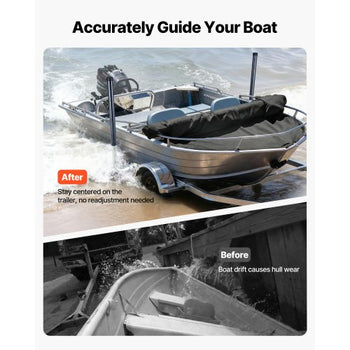Boat Trailer Guides, 40 in/48 in Height Guide Poles, 2PCS High-Hardness Steel Trailer Guide-Ons, Adjustable Guide Poles with PVC Pipes, for Ski Boats, Compact Fishing Boats, Small Sailboat
