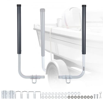 Boat Trailer Guides, 40 in/48 in Height Guide Poles, 2PCS High-Hardness Steel Trailer Guide-Ons, Adjustable Guide Poles with PVC Pipes, for Ski Boats, Compact Fishing Boats, Small Sailboat