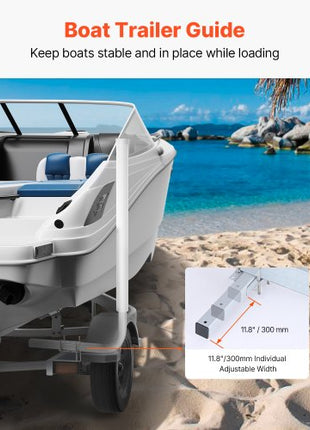 Boat Trailer Guide, 40? Adjustable Design Trailer Guide Poles, 2PCS High-Hardness Steel Trailer Guide-Ons, Trailer Guides with PVC Pipe Posts, for Ski Boat, Fishing Boat or Sailboat Trailer