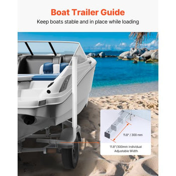 Boat Trailer Guide, 40? Adjustable Design Trailer Guide Poles, 2PCS High-Hardness Steel Trailer Guide-Ons, Trailer Guides with PVC Pipe Posts, for Ski Boat, Fishing Boat or Sailboat Trailer