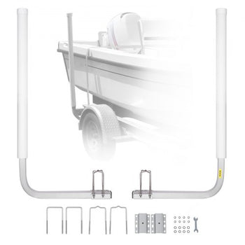Boat Trailer Guide, 40? Adjustable Design Trailer Guide Poles, 2PCS High-Hardness Steel Trailer Guide-Ons, Trailer Guides with PVC Pipe Posts, for Ski Boat, Fishing Boat or Sailboat Trailer