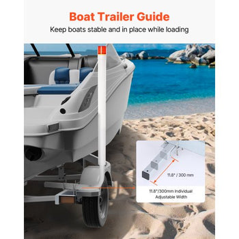 Boat Trailer Guide, 40? with LED Light Trailer Guide Poles, 2PCS High-Hardness Steel Trailer Guide-Ons, Trailer Guides with PVC Pipes, for Ski Boat, Fishing Boat or Sailboat Trailer