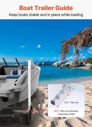 Boat Trailer Guide, 48? Adjustable Design Trailer Guide Poles, 2PCS High-Hardness Steel Trailer Guide-Ons, Trailer Guides with PVC Pipes, for Ski Boat, Fishing Boat or Sailboat Trailer