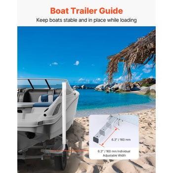 Boat Trailer Guide, 48? Adjustable Design Trailer Guide Poles, 2PCS High-Hardness Steel Trailer Guide-Ons, Trailer Guides with PVC Pipes, for Ski Boat, Fishing Boat or Sailboat Trailer