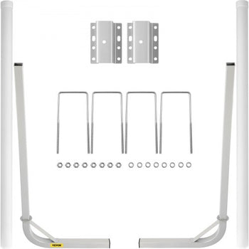 Boat Trailer Guide-on, 60\", 2PCS Steel Trailer Post Guide ons, with White PVC Tube Covers, Complete Mounting Accessories Included, for Ski Boat, Fishing Boat or Sailboat Trailer