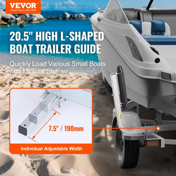 Marine Trailer Guide Set, 20.5 Flexibly Adjustable Poles, Pair of Steel Anti-Rust Guides, Durable Roller Support for Ski, Fishing, or Sailboat Trailers 2024